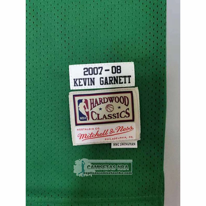 Camiseta Boston Celtics Kevin Garnett NO 5 Mitchell & Ness 2007-08 Verde